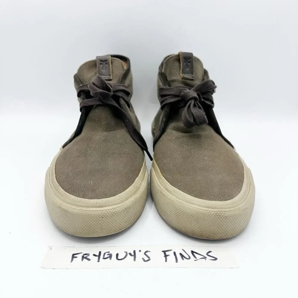 Frye Men's Ludlow Mid Chukka Boots Canvas Olive Green Sneaker Men's Size 10